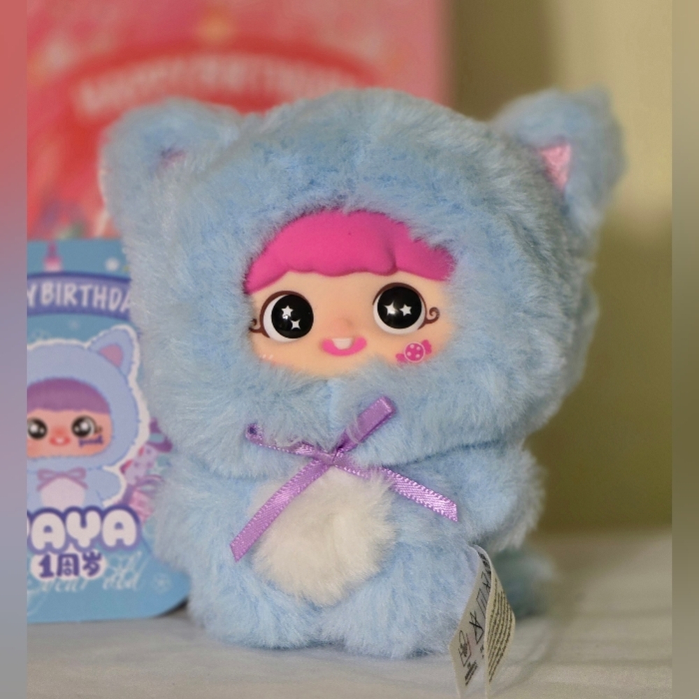 NIB YaYa One Year Old - Blue Cat - Special Boba Eyes and Teeth